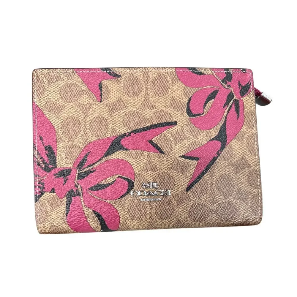 Coach Slim Crossbody Bag Optional Chain in Signature Canvas with Bow Print | NWT